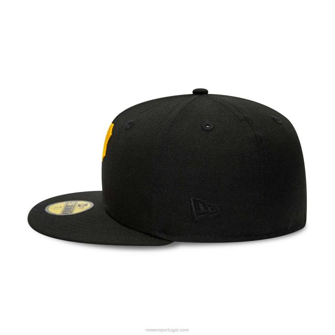 FFTN450 New Era boné preto e amarelo 59fifty dos pittsburgh pirates