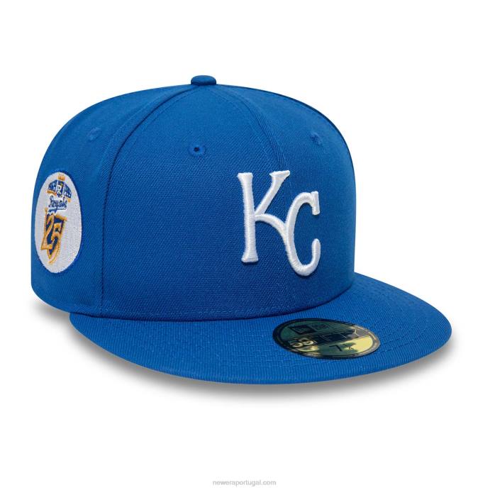 FFTN451 New Era kansas city 25º aniversário royals azul 59fifty boné justo