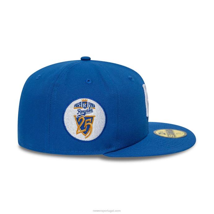 FFTN451 New Era kansas city 25º aniversário royals azul 59fifty boné justo