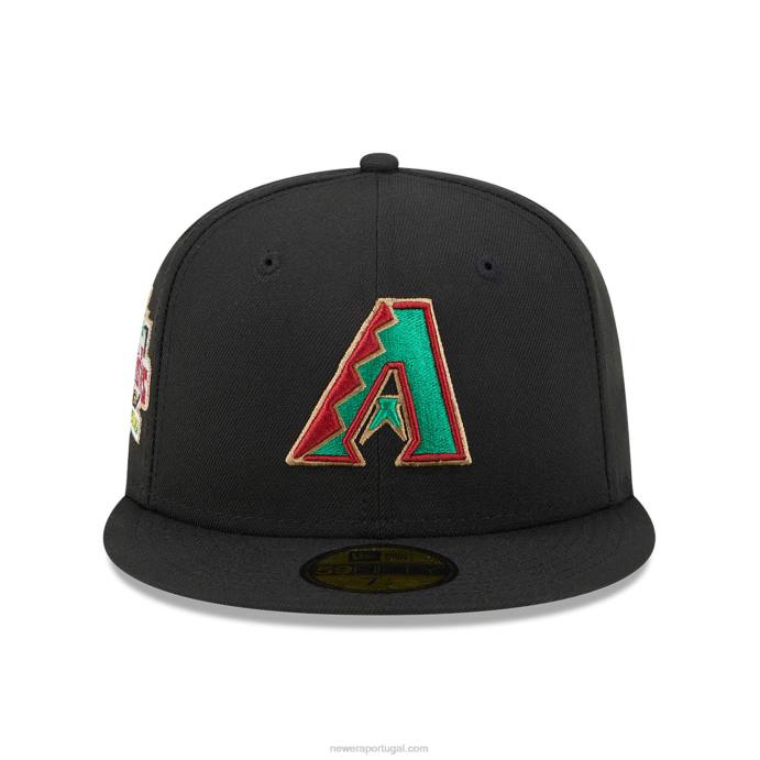 FFTN454 New Era arizona diamondbacks state tartan preto 59fifty boné justo