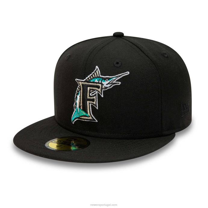 FFTN455 New Era Boné miami marlins de lã premium preto 59fifty