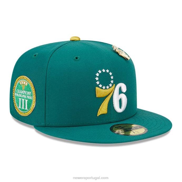 FFTN456 New Era Boné philadelphia 76ers max bet verde 59fifty