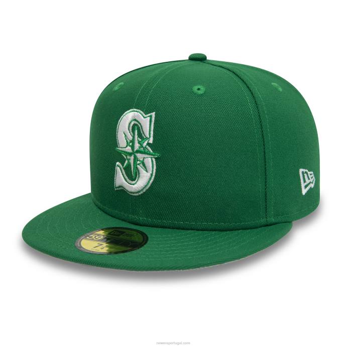 FFTN457 New Era boné ajustado seattle mariners kelly verde 59fifty