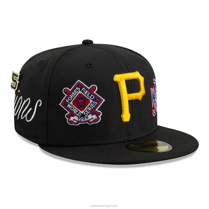 FFTN460 New Era boné ajustado preto pittsburgh pirates historic champs 59fifty