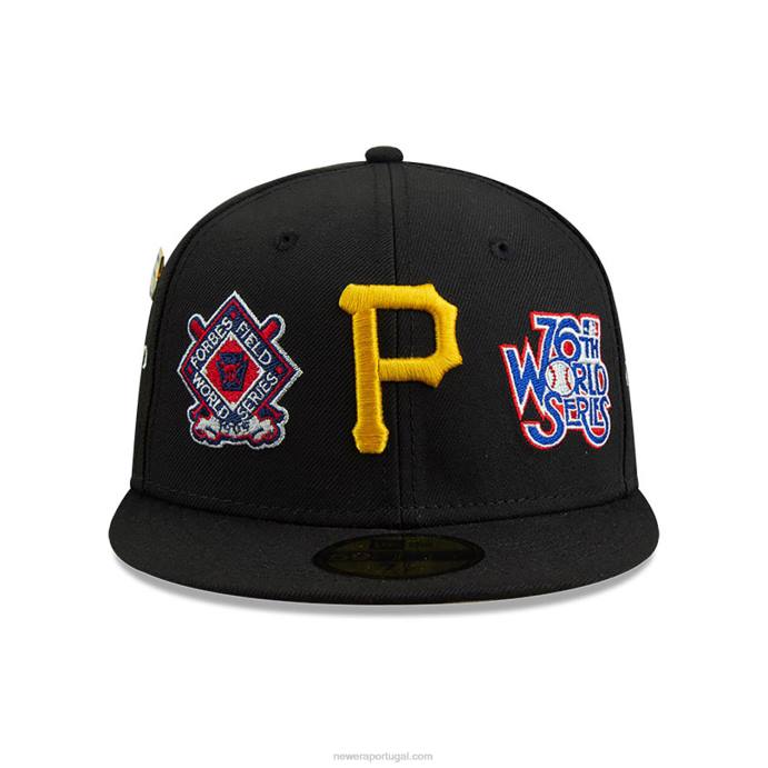 FFTN460 New Era boné ajustado preto pittsburgh pirates historic champs 59fifty