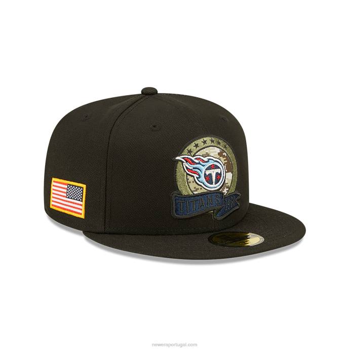 FFTN461 New Era tennessee titans nfl salute to service boné preto 59fifty
