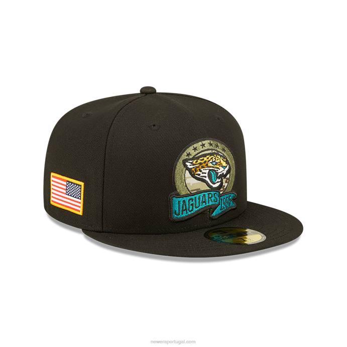FFTN462 New Era jacksonville jaguars nfl saudação ao serviço boné preto 59fifty