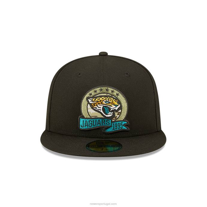 FFTN462 New Era jacksonville jaguars nfl saudação ao serviço boné preto 59fifty
