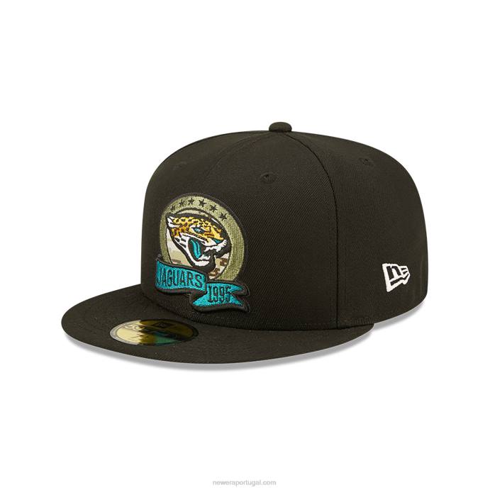 FFTN462 New Era jacksonville jaguars nfl saudação ao serviço boné preto 59fifty