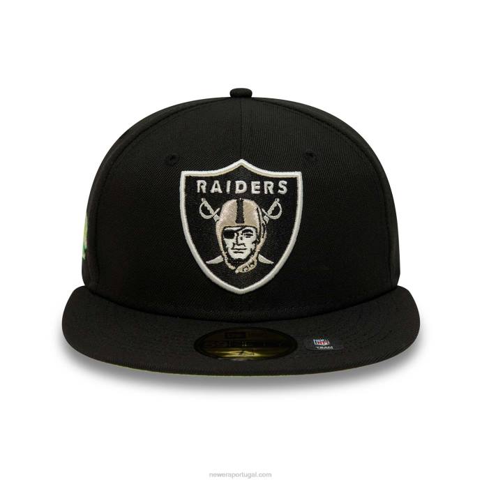 FFTN463 New Era boné justo las vegas raiders citrus pop preto 59fifty