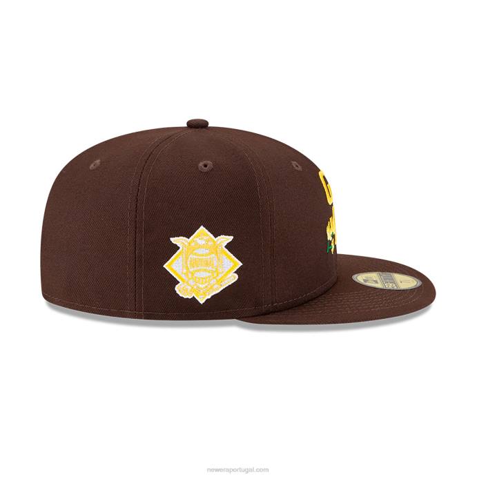 FFTN46 New Era san diego padres boné lateral bloom brown 59fifty