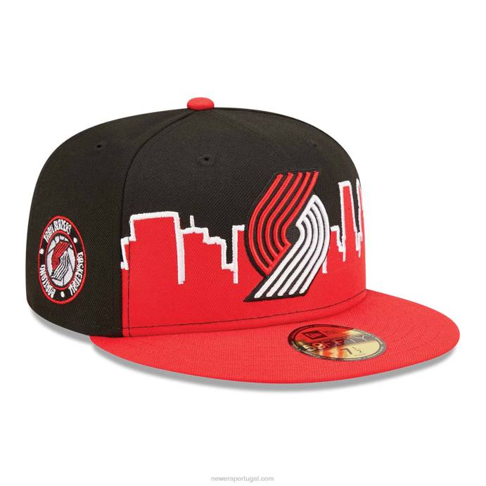 FFTN470 New Era portland trial blazers nba tip off 2022 boné preto 59fifty