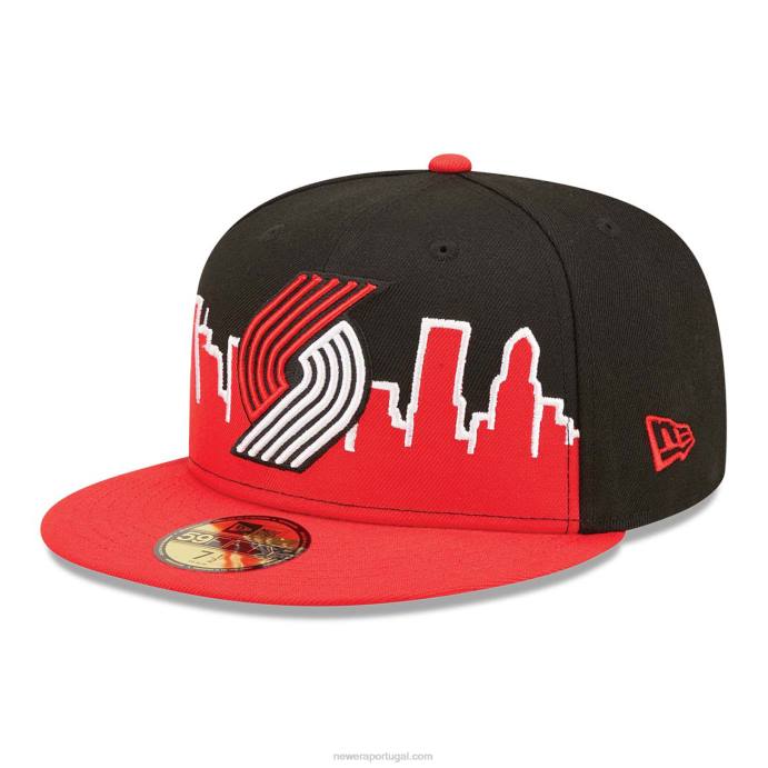 FFTN470 New Era portland trial blazers nba tip off 2022 boné preto 59fifty