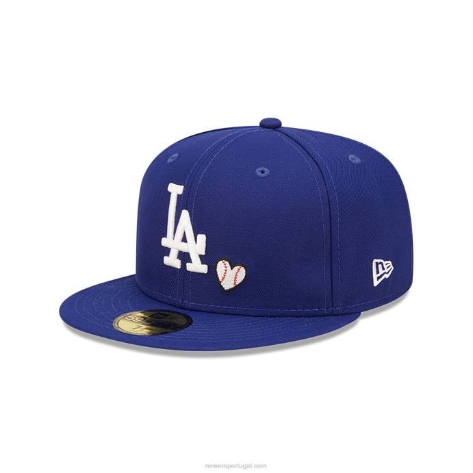 FFTN472 New Era boné la dodgers mlb team heart azul 59fifty