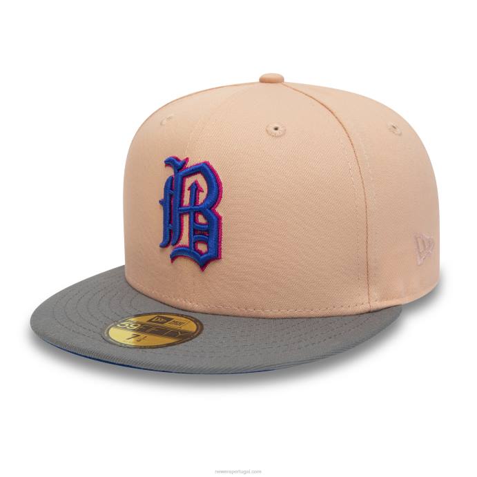 FFTN476 New Era boné birmingham barons milb peach 59fifty ajustado