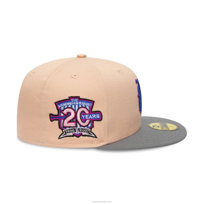 FFTN476 New Era boné birmingham barons milb peach 59fifty ajustado
