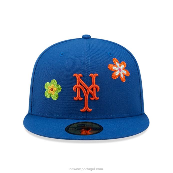 FFTN479 New Era New York Mets MLB Flower Blue Boné 59Fifty