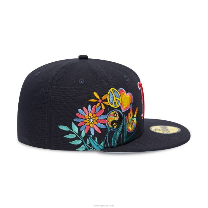 FFTN47 New Era boton red sox groovy navy 59fifty boné ajustado