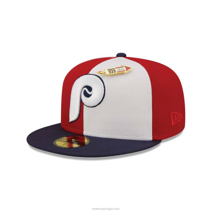 FFTN480 New Era Boné philadelphia phillies pinwheel americana vermelho 59fifty