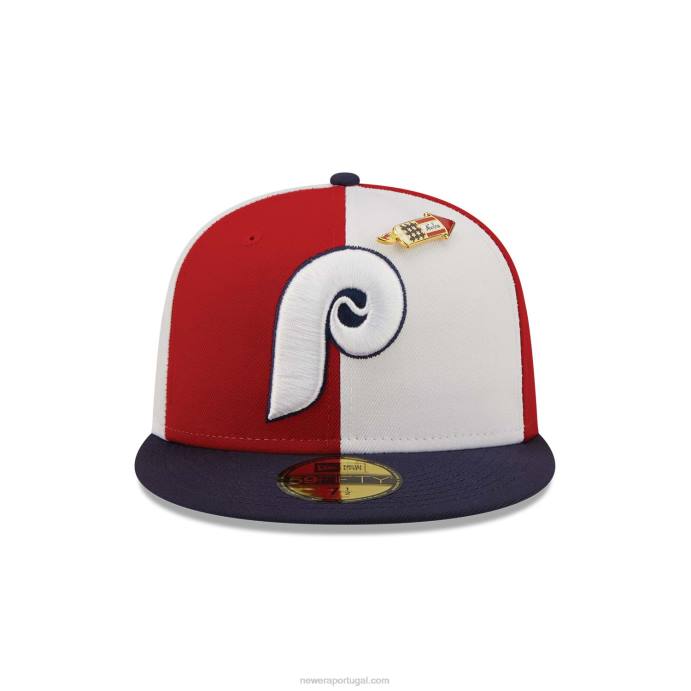 FFTN480 New Era Boné philadelphia phillies pinwheel americana vermelho 59fifty