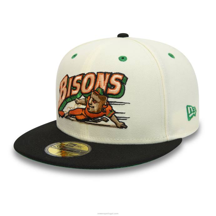FFTN482 New Era Boné buffalo bisons milb chrome white 59fifty
