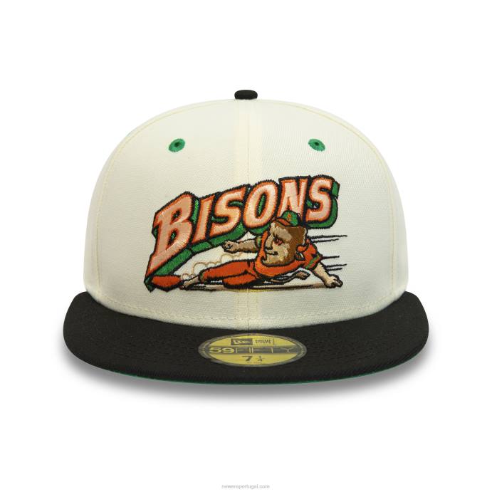 FFTN482 New Era Boné buffalo bisons milb chrome white 59fifty