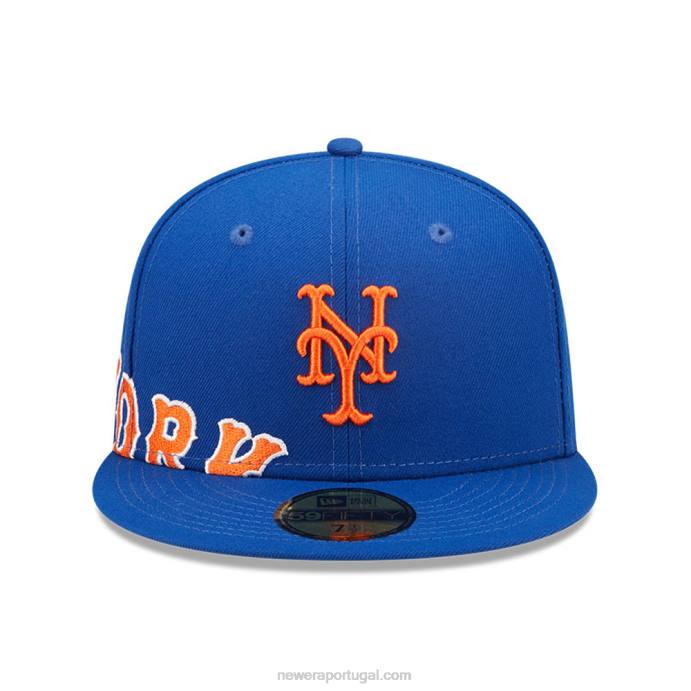 FFTN483 New Era new york mets mlb boné azul 59fifty com divisão lateral
