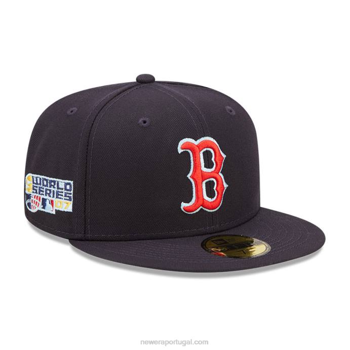 FFTN484 New Era boton red sox mlb boné cloud navy 59fifty ajustado