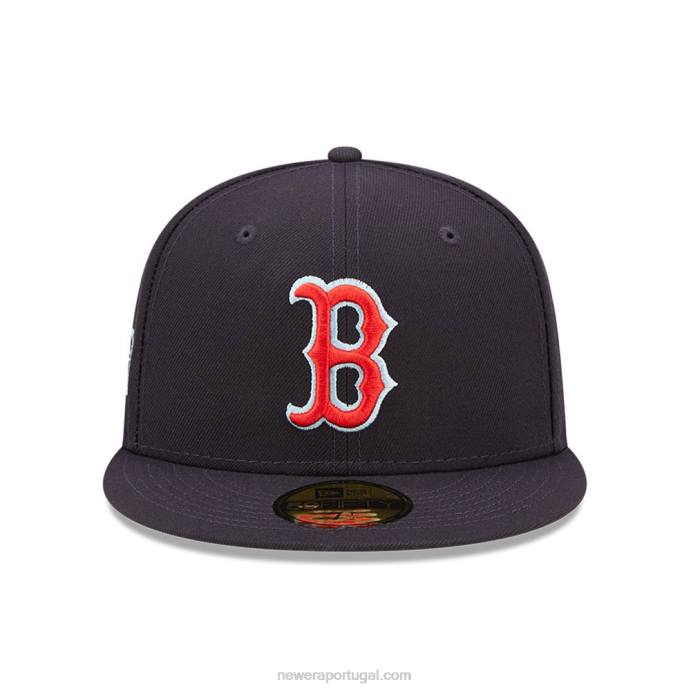 FFTN484 New Era boton red sox mlb boné cloud navy 59fifty ajustado