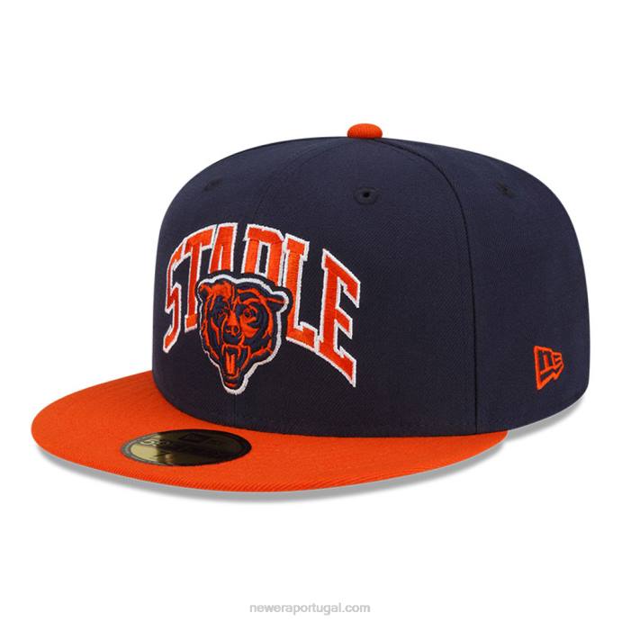 FFTN485 New Era chicago bears x boné azul marinho 59fifty básico