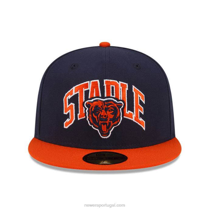 FFTN485 New Era chicago bears x boné azul marinho 59fifty básico