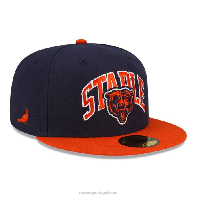 FFTN485 New Era chicago bears x boné azul marinho 59fifty básico