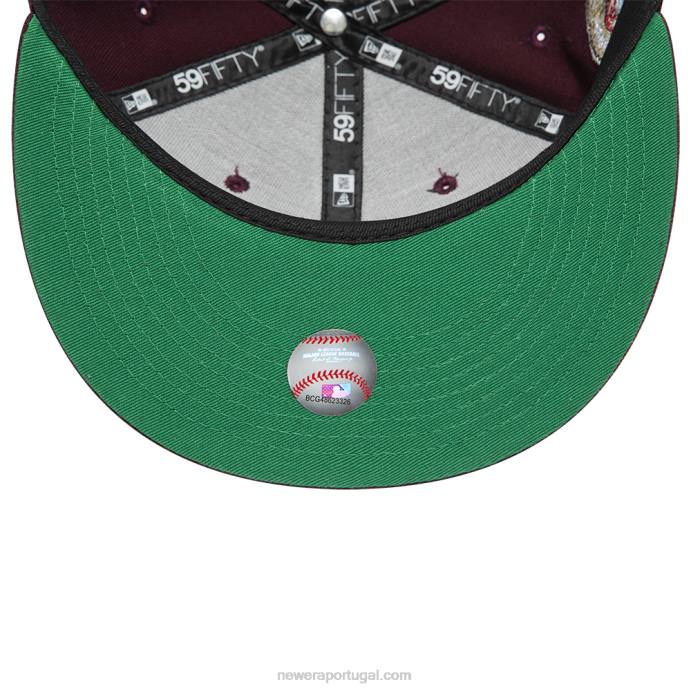 FFTN487 New Era boné com patch lateral marrom 59fifty do new york yankees