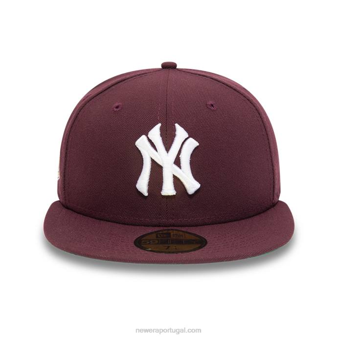 FFTN487 New Era boné com patch lateral marrom 59fifty do new york yankees