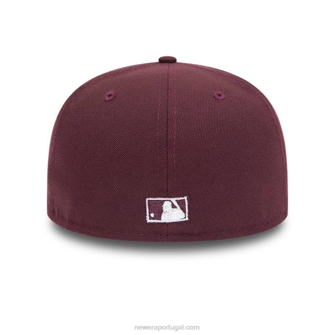 FFTN487 New Era boné com patch lateral marrom 59fifty do new york yankees