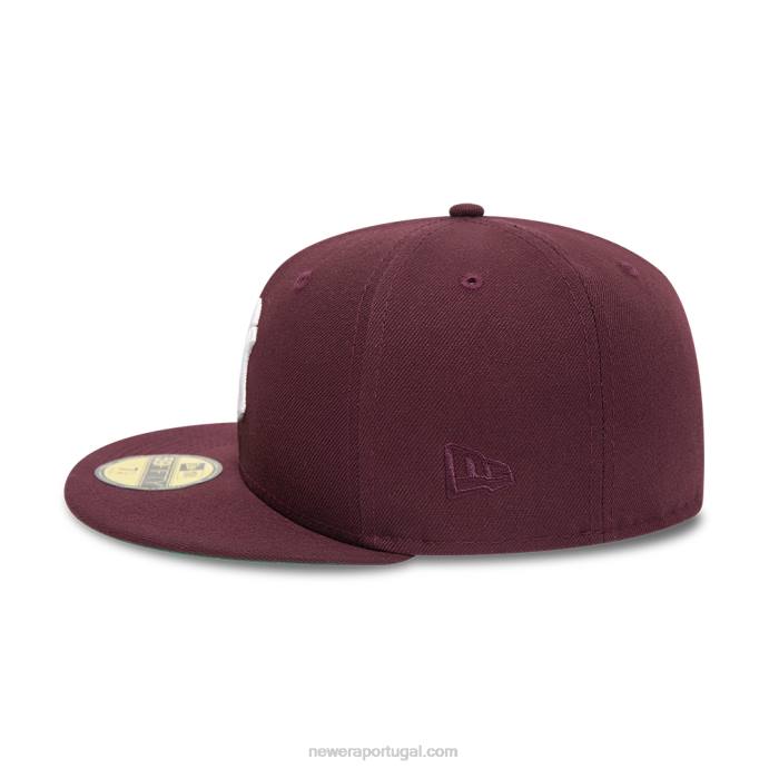 FFTN487 New Era boné com patch lateral marrom 59fifty do new york yankees
