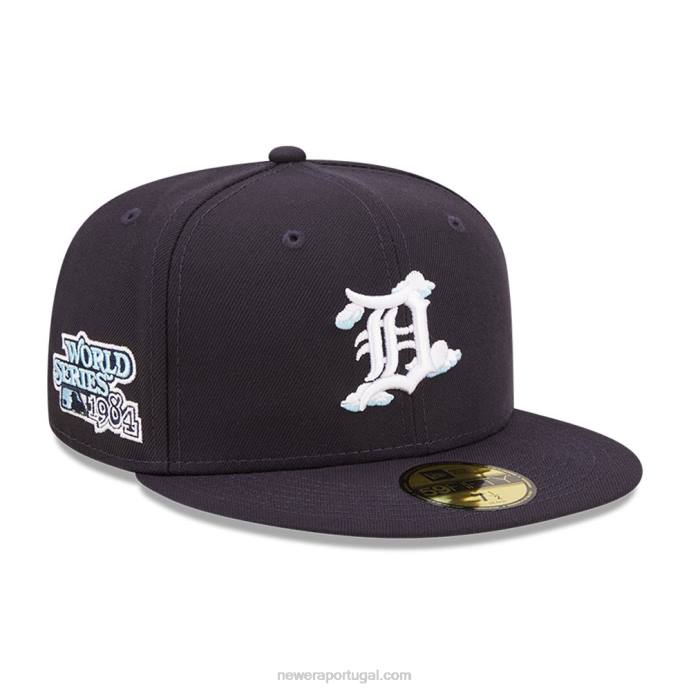 FFTN488 New Era boné justo Detroit Tigers Comic Cloud Navy 59Fifty