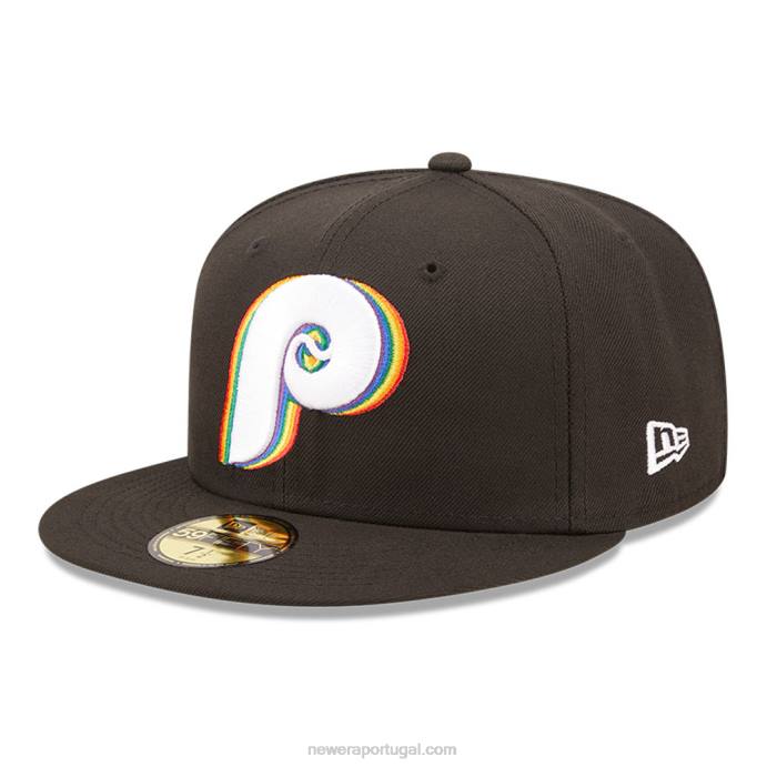 FFTN489 New Era Boné philadelphia phillies mlb preto prismático 59fifty