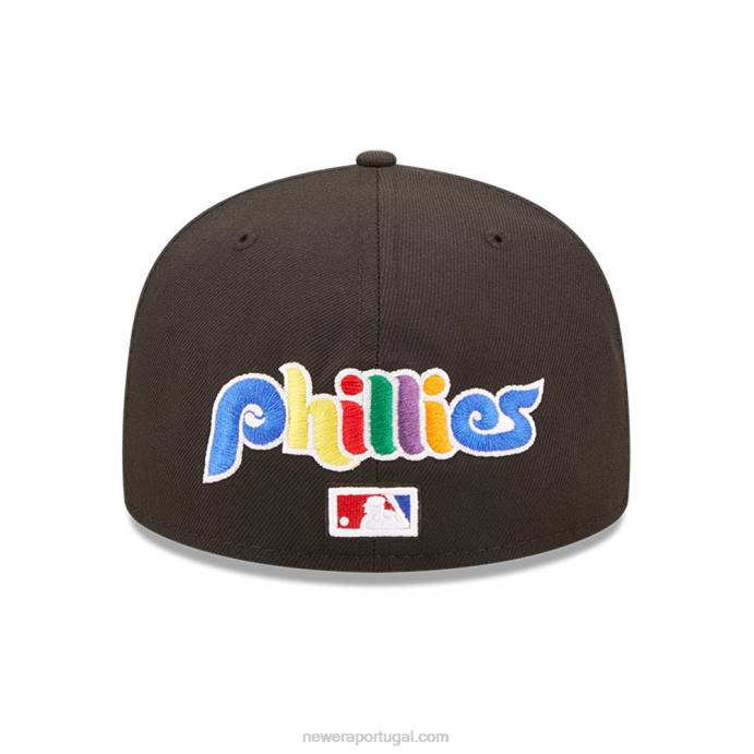 FFTN489 New Era Boné philadelphia phillies mlb preto prismático 59fifty