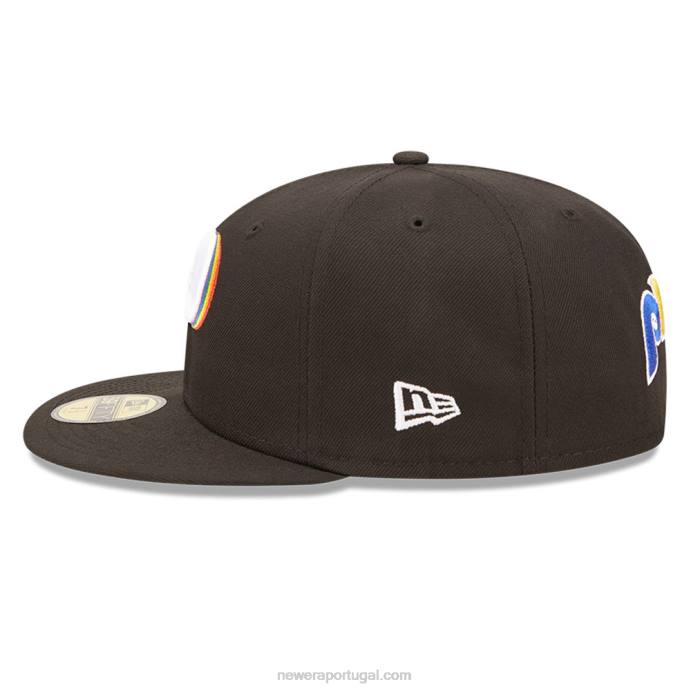 FFTN489 New Era Boné philadelphia phillies mlb preto prismático 59fifty