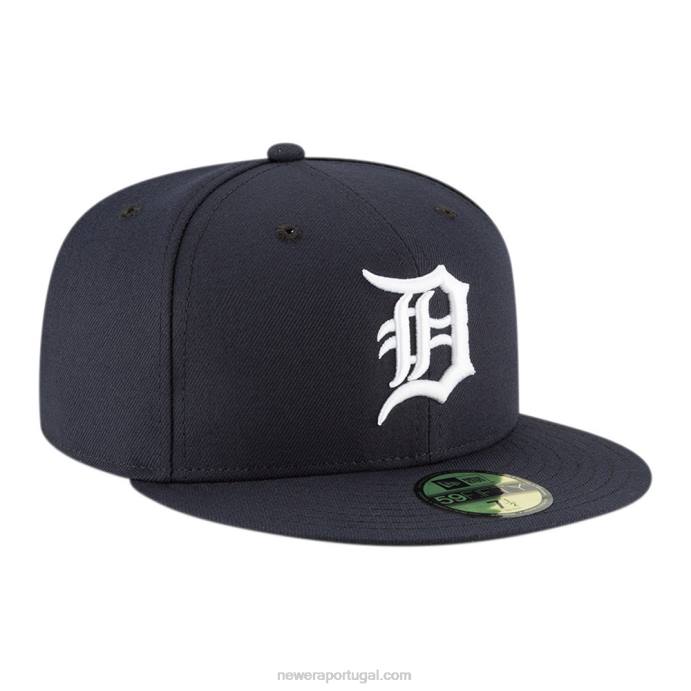 FFTN490 New Era Detroit Tigers Autêntico em Field Home Navy 59Fifty Cap