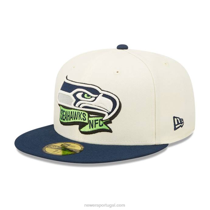 FFTN492 New Era boné seattle seahawksnfl sideline 2022 branco 59fifty