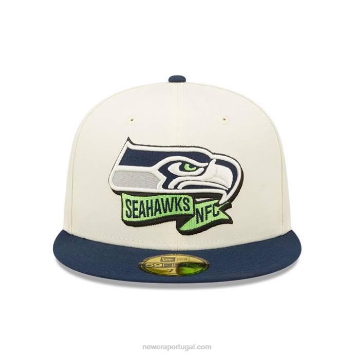 FFTN492 New Era boné seattle seahawksnfl sideline 2022 branco 59fifty
