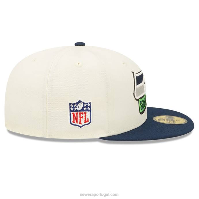 FFTN492 New Era boné seattle seahawksnfl sideline 2022 branco 59fifty