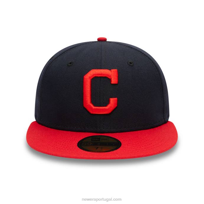 FFTN495 New Era Cleveland Guardians autêntico no boné Field Navy 59Fifty