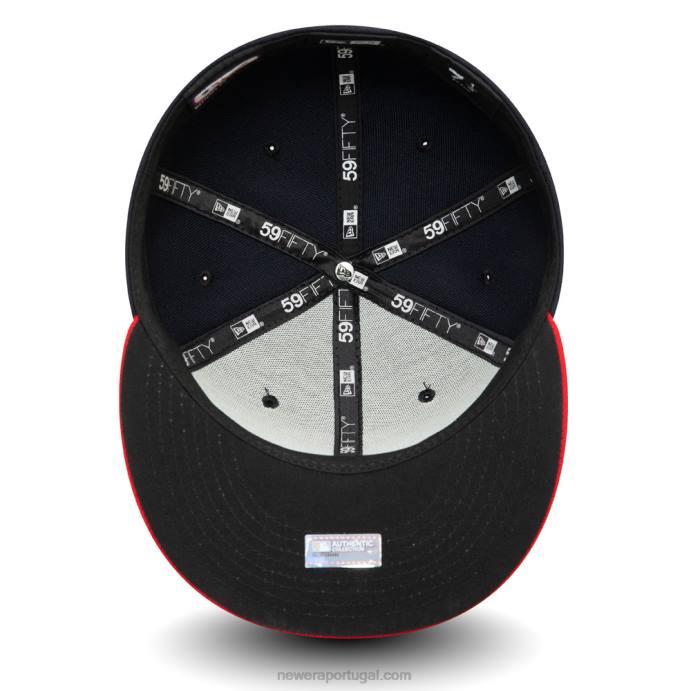 FFTN495 New Era Cleveland Guardians autêntico no boné Field Navy 59Fifty
