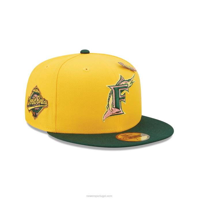 FFTN49 New Era boné amarelo florida marlins de volta às aulas 59fifty