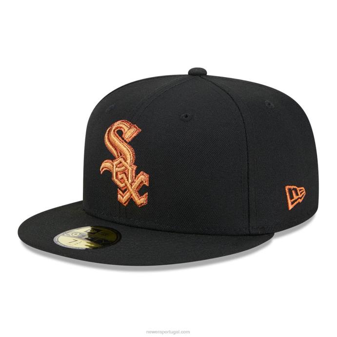 FFTN4 New Era boné chicago white sox metálico pop preto 59fifty