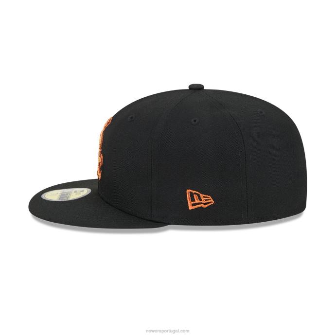 FFTN4 New Era boné chicago white sox metálico pop preto 59fifty