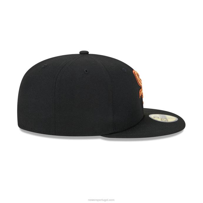 FFTN4 New Era boné chicago white sox metálico pop preto 59fifty